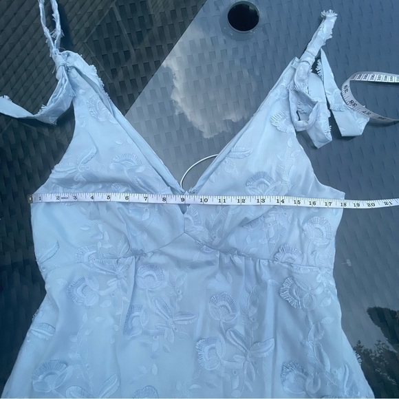 MARCHESA Notte Dress Floral Cotton embroidered maxi Blue - Dust Color Sz 6 - Picture 11 of 17